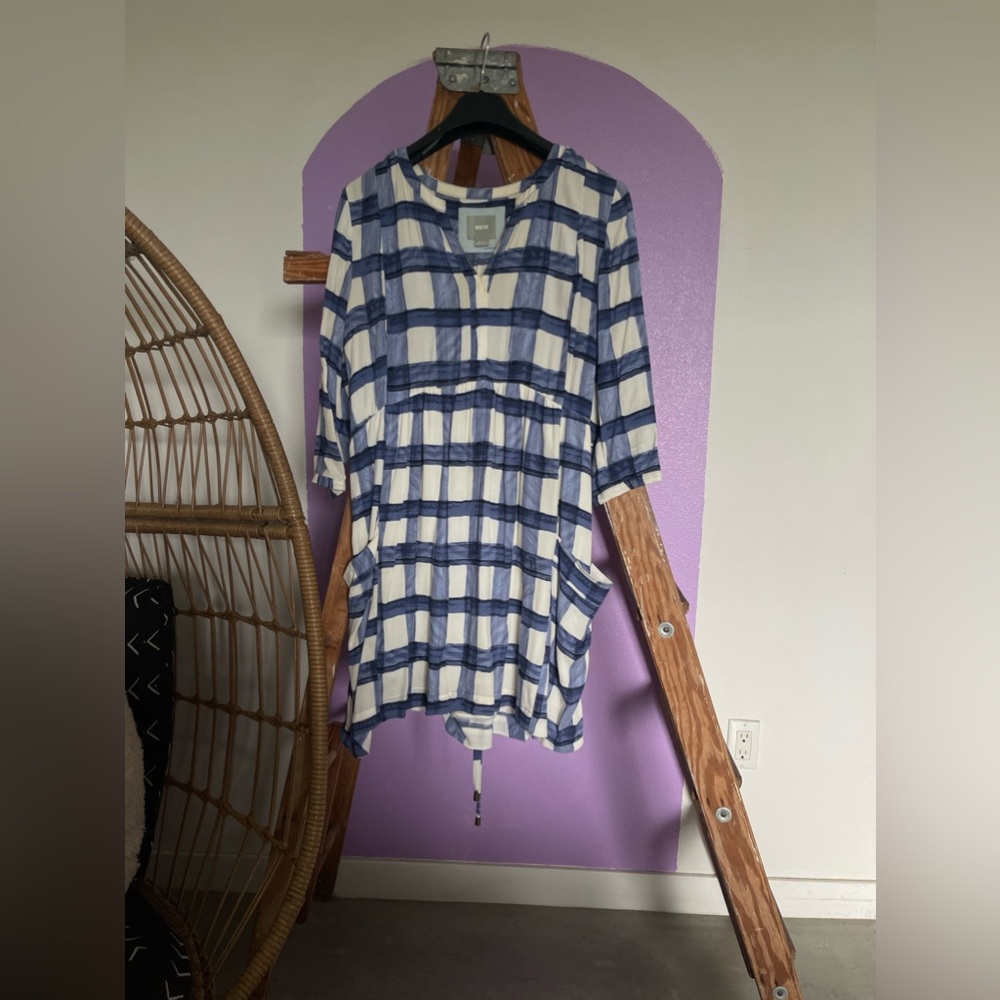 Maeve blue white shirtdress size small